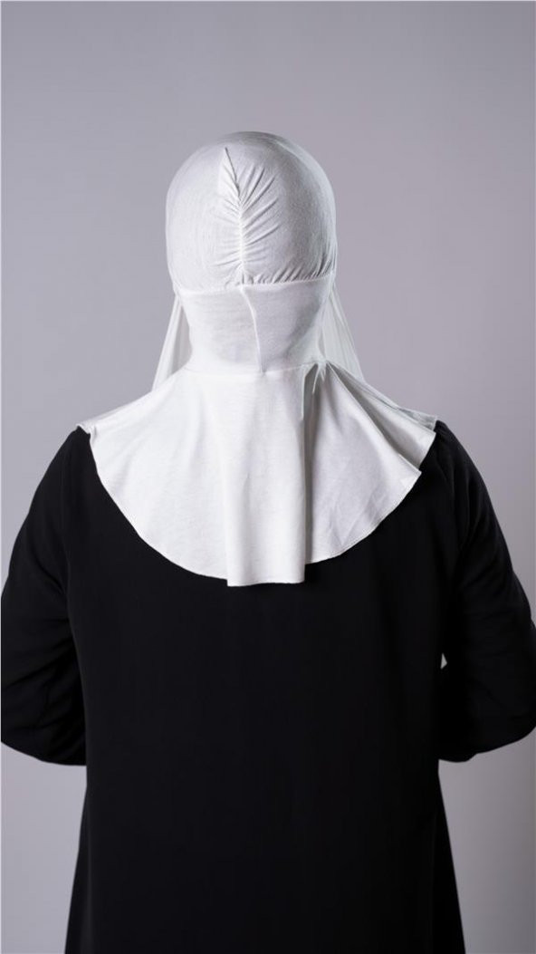 Krem Pratik Hazır Geçmeli Şal Şifon Kumaş Hijab Bone 3009_40 - 3