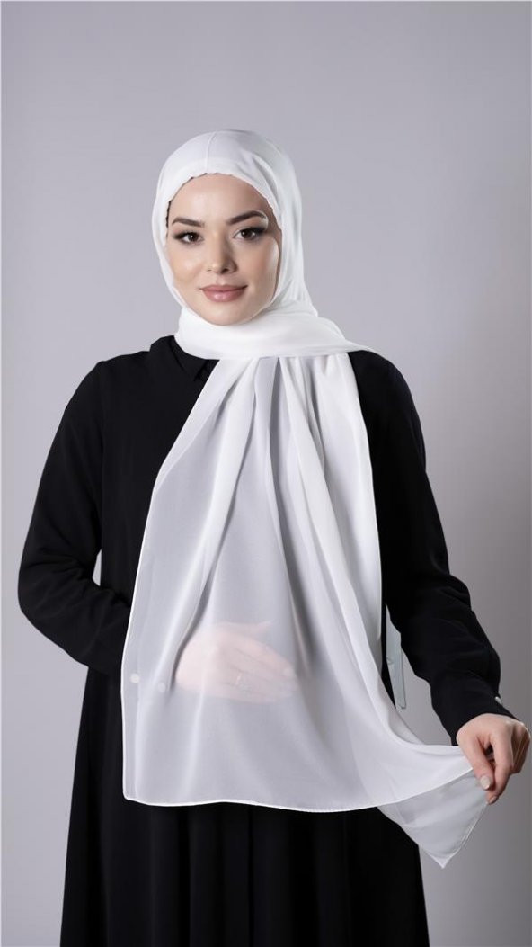 Krem Pratik Hazır Geçmeli Şal Şifon Kumaş Hijab Bone 3009_40 - 4