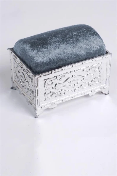 Antrasit Eşarp Şal İğnedanlık Kadife Gümüş Sandık 5006_25