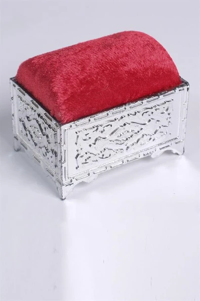 Kırmızı Eşarp Şal İğnedanlık Kadife Gümüş Sandık 5006_31