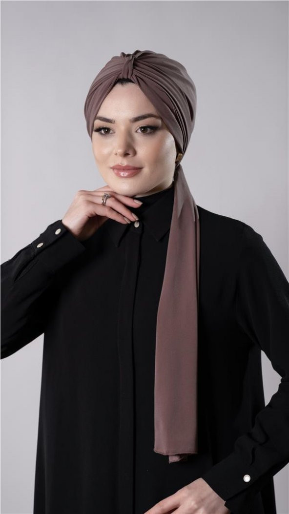 Vizon Pratik Hazır Geçmeli Tesettür Bone Sandy Kumaş Atkılı  2204_10 - 2