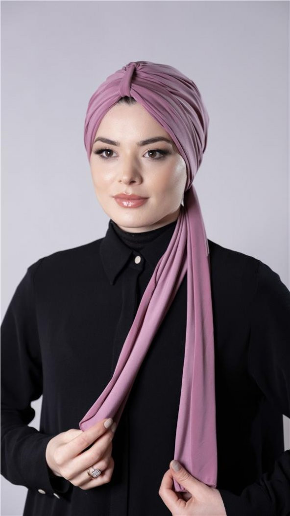 Gül Kurusu Pratik Hazır Geçmeli Tesettür Bone Sandy Kumaş Atkılı  2204_18 - 3