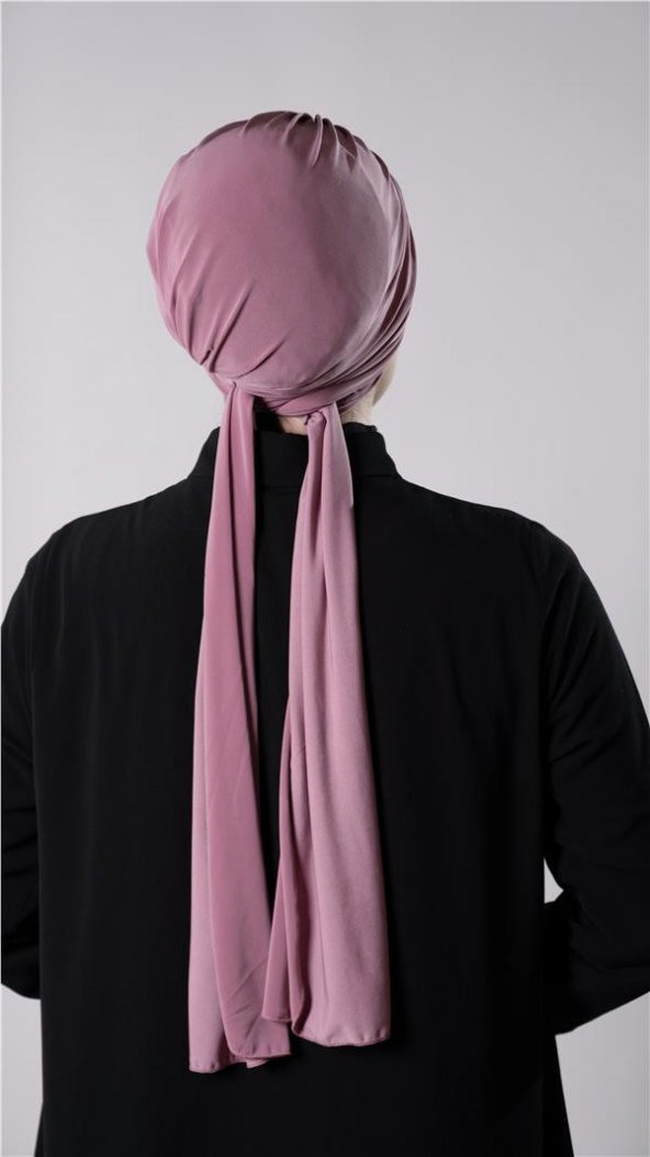 Gül Kurusu Pratik Hazır Geçmeli Tesettür Bone Sandy Kumaş Atkılı  2204_18 - 4
