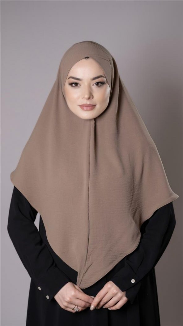 Yavru Ağzı Pratik Hazır Geçmeli Tesettür Eşarp Aerobin Kumaş  Çapraz Hijab 2307_35 - 1