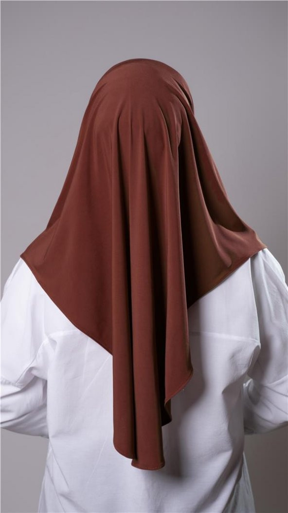 Kiremit Pratik Hazır Geçmeli Tesettür Eşarp Sandy Kumaş Düz Hijab 2308_05 - 4
