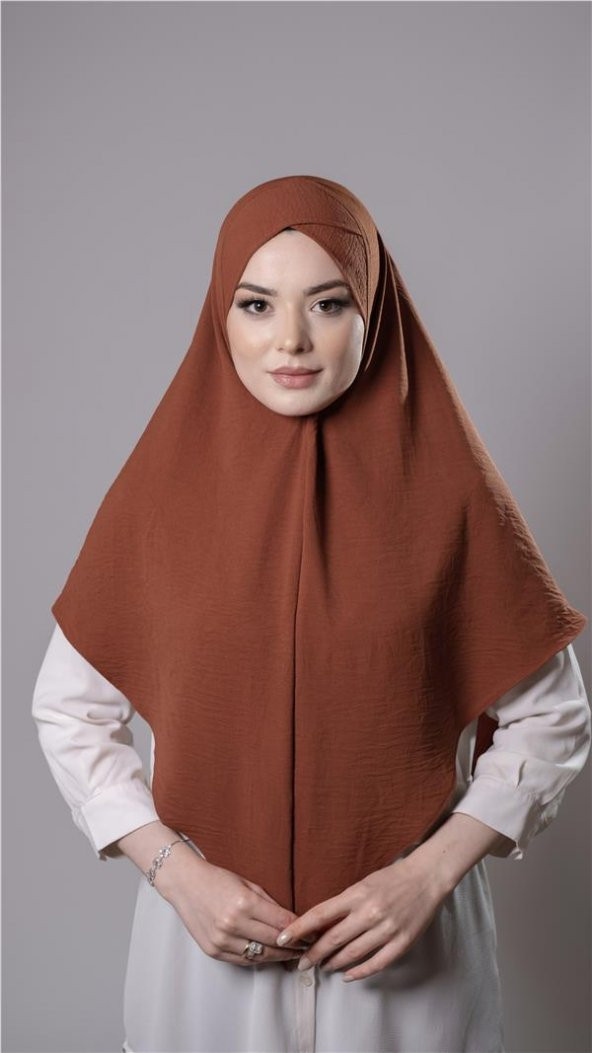 Kiremit Pratik Hazır Geçmeli Tesettür Eşarp Aerobin Kumaş Çapraz Hijab 2307_05