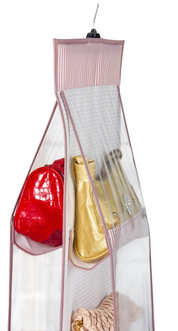 Askılı Dolap Içi Çanta Cüzdan Düzenleyici Kumaş Organizer - 2