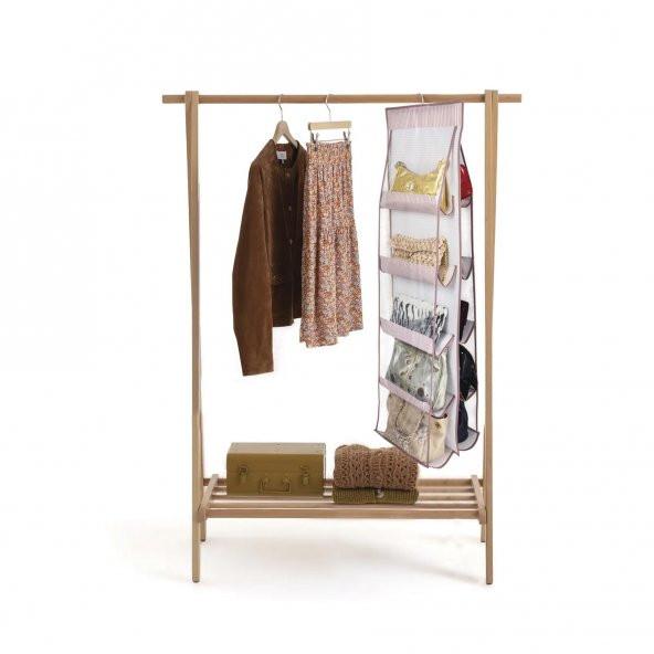 Askılı Dolap Içi Çanta Cüzdan Düzenleyici Kumaş Organizer - 3