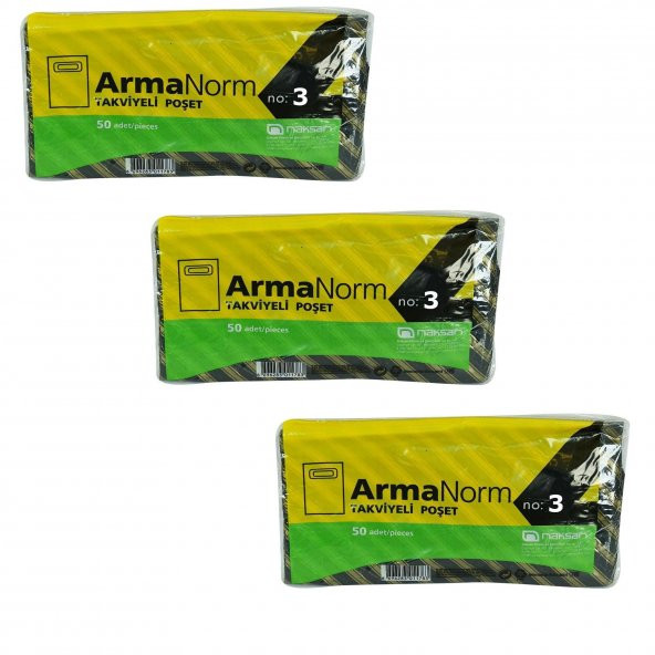 Naksan Takviyeli İnce Desenli Çizgili Siyah Çanta Poşet Torba - 33x45 Cm. - 50 Adetlik 3 Paket