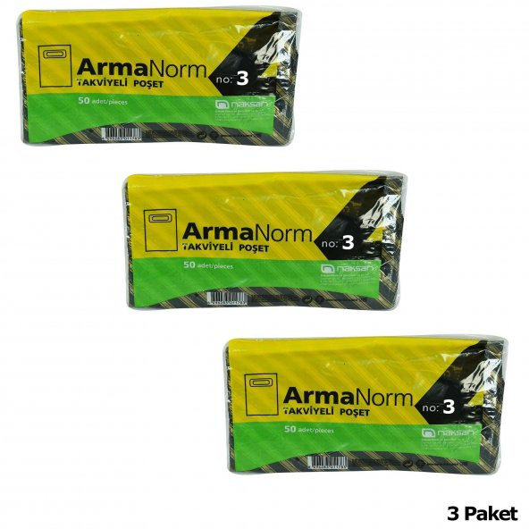 Naksan Takviyeli İnce Desenli Çizgili Siyah Çanta Poşet Torba - 33x45 Cm. - 50 Adetlik 3 Paket - 2