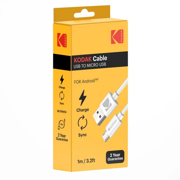 Kodak Android için USB - Mikro USB Kablo - 1.0 Metre - 2
