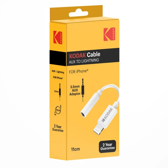 Kodak iPhone için AUX - Lightning Kablo - 11 cm - 2