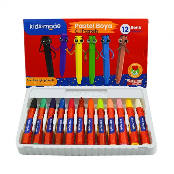 Kids Mode Yağlı Pastel Boya Altıgen 12 Renk DKPB103 - 3