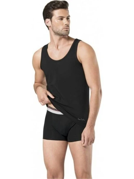 Erkek Stretch Atlet Boxer Takım Siyah 3lü