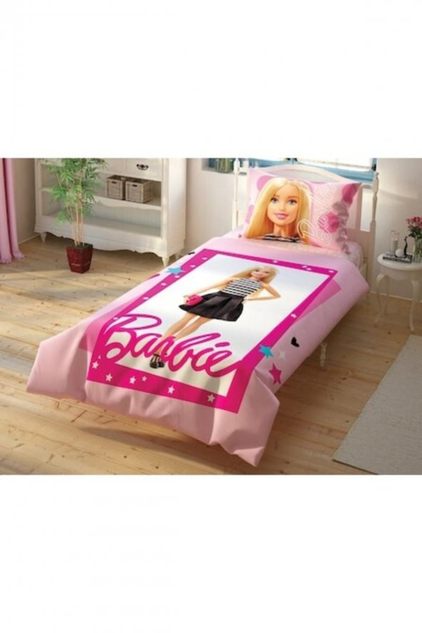 Taç Lisanslı Tek Kişilik Nevresim Takımı - Barbie Çek Canlandır - 1