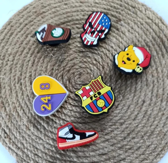 Terlik Süsü Ayakkabı Sandalet 6 Adet Karışık İthal Silikon Aksesuar - 4