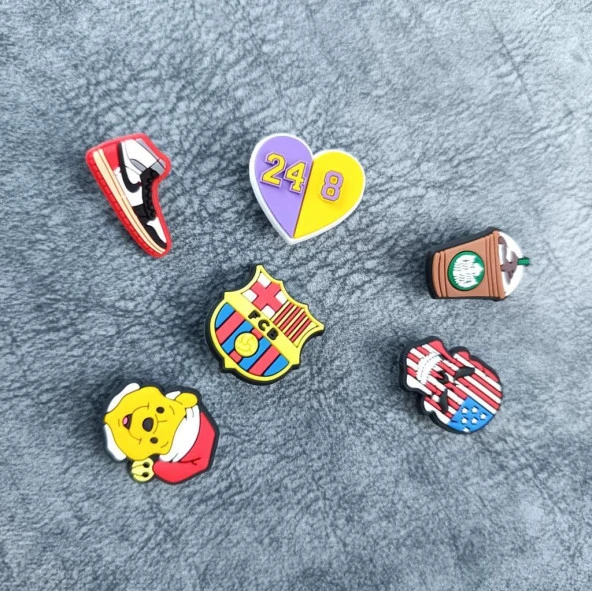 Terlik Süsü Ayakkabı Sandalet 6 Adet Karışık İthal Silikon Aksesuar - 5