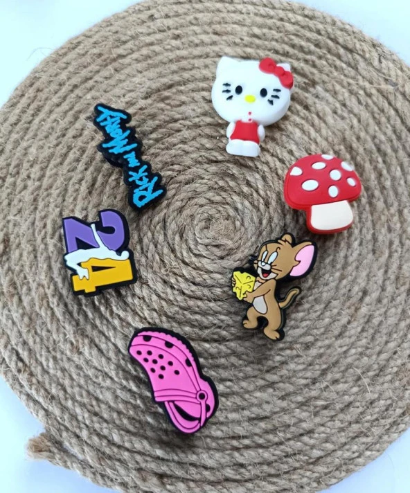 Terlik Süsü Ayakkabı Sandalet 6 Adet Karışık İthal Silikon Aksesuar