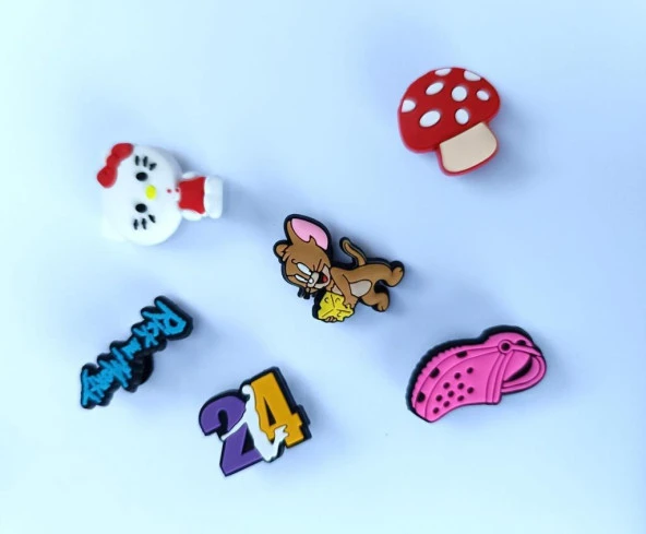 Terlik Süsü Ayakkabı Sandalet 6 Adet Karışık İthal Silikon Aksesuar - 2