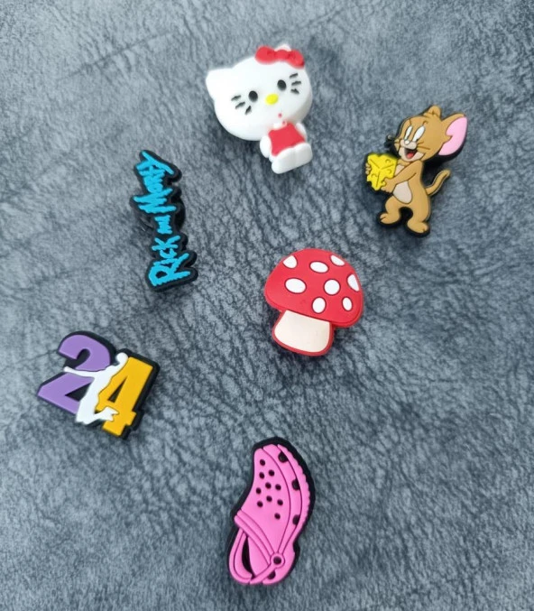 Terlik Süsü Ayakkabı Sandalet 6 Adet Karışık İthal Silikon Aksesuar - 3