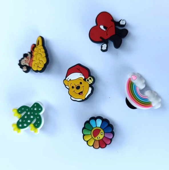 Terlik Süsü Ayakkabı Sandalet 6 Adet Karışık İthal Silikon Aksesuar - 3