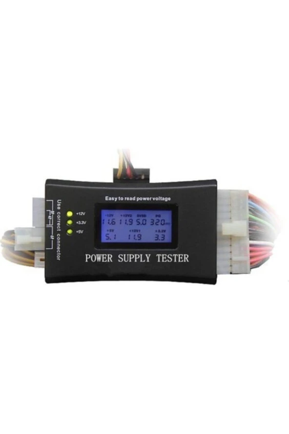 Dijital Lcd Ekran Pc 20/24 Pin Güç Kaynağı Test Ölçüm Cihazı Power Suply Test