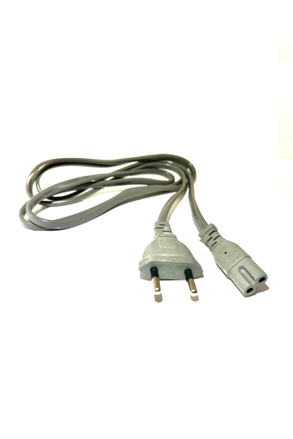 1.5m Gri Renk Teyp Işıldak Fişi C7 Power Güç Kablosu 1.5 Metre 2x0.75 Enerji Kablosu 2 Pinli - Resim 3