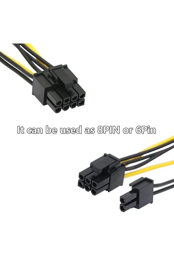 8 Pin - 2xsata 15 Pin Sata Güç Kablosu (sata - 8 Pin Pcıe) Ekran Kartı Power Kablosu 8pin Sata 6pin - Resim 2