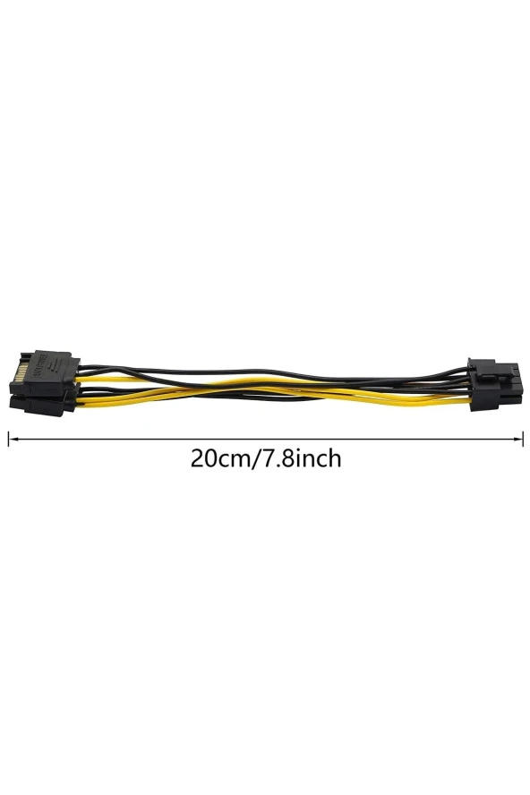 8 Pin - 2xsata 15 Pin Sata Güç Kablosu (sata - 8 Pin Pcıe) Ekran Kartı Power Kablosu 8pin Sata 6pin - Resim 3