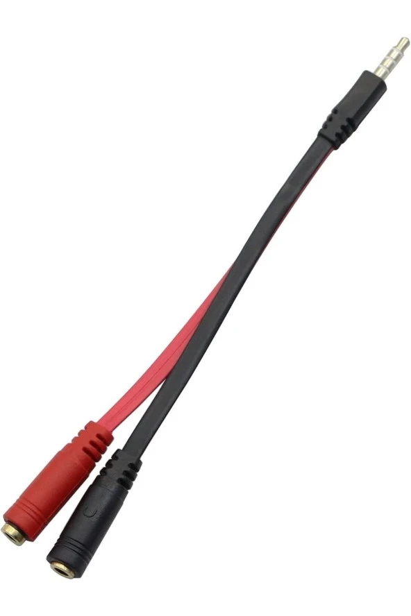 Kulaklık Mikrofon Birleştirici Kablo Aparat 3.5mm Erkek 2x3.5mm Dişi Kulaklık Mic Audio Y Splitter - 3