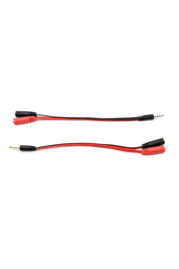Kulaklık Mikrofon Birleştirici Kablo Aparat 3.5mm Erkek 2x3.5mm Dişi Kulaklık Mic Audio Y Splitter - 4