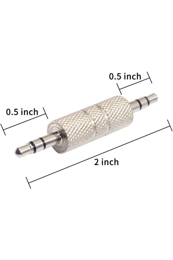 3.5mm Erkek Erkek Birleştirici 3.5 Mm Stereo Ara Aparat Metal Aux Adaptör - 5