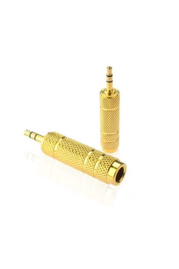 Gold 6.35mm Dişi 3.5 Erkek Çevirici 6.3 Mm To 3.5 Mm Adaptör ürün görseli 1