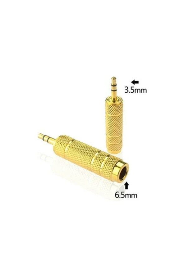 Gold 6.35mm Dişi 3.5 Erkek Çevirici 6.3 Mm To 3.5 Mm Adaptör - Resim 3