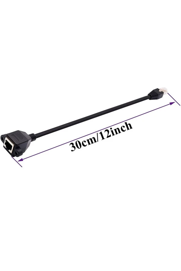 Panel Tipi Dişi Erkek Vidalı Cat 6 Ethernet Ağ Uyumlu Rj45 Panel Montajlanabilir Uzatma Kablosu - 2
