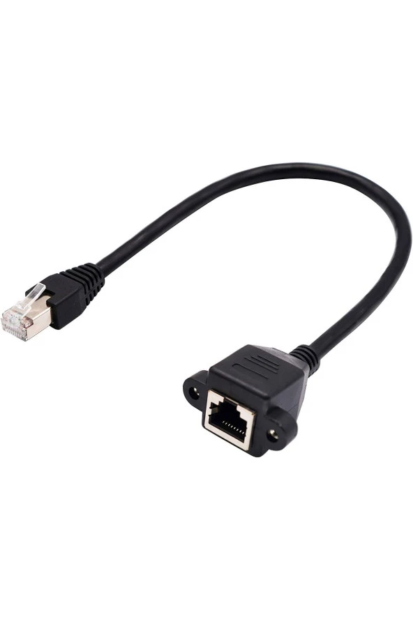 Panel Tipi Dişi Erkek Vidalı Cat 6 Ethernet Ağ Uyumlu Rj45 Panel Montajlanabilir Uzatma Kablosu - 3