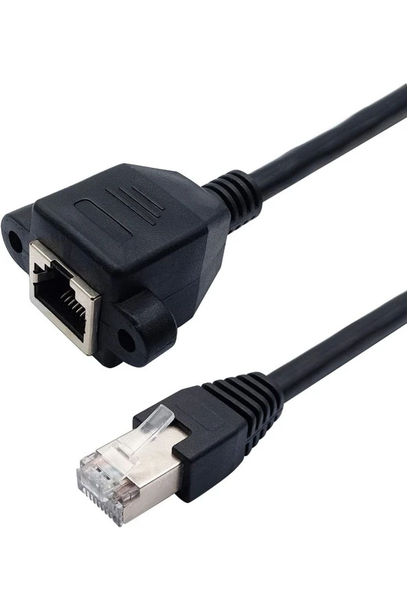 Panel Tipi Dişi Erkek Vidalı Cat 6 Ethernet Ağ Uyumlu Rj45 Panel Montajlanabilir Uzatma Kablosu - 4