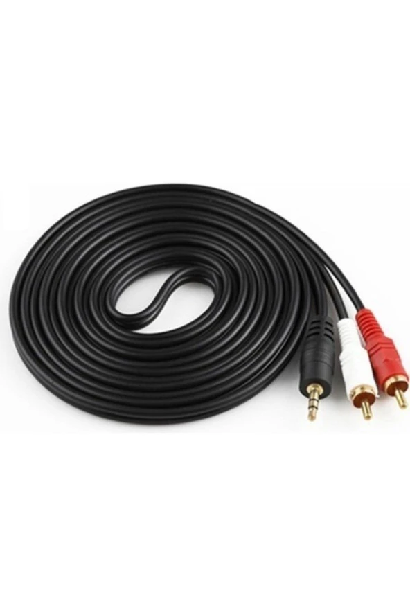 3 Metre Stereo Lale Kablo 3.5 Mm Stereo 2 Rca Ses Sistemi Kablosu Aux 3 Mt
