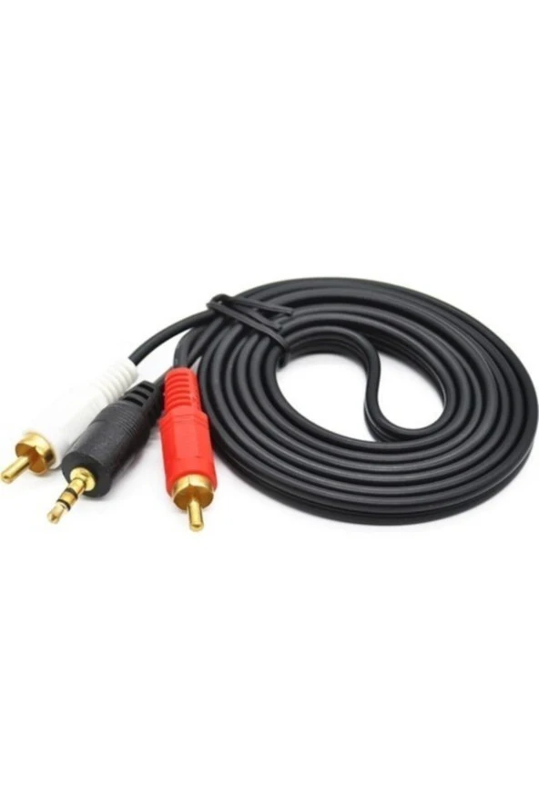 3 Metre Stereo Lale Kablo 3.5 Mm Stereo 2 Rca Ses Sistemi Kablosu Aux 3 Mt - 3