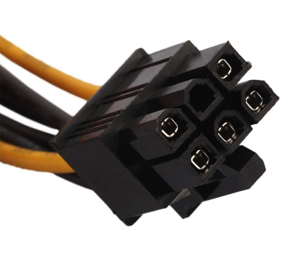 6 Pin - Dual 4 Pin Molex Ide Güç Kablosu 6pin Pcı Express 2 X 4 Pin Molex Lp4 Power Kablo 6 Pinmolex - 3