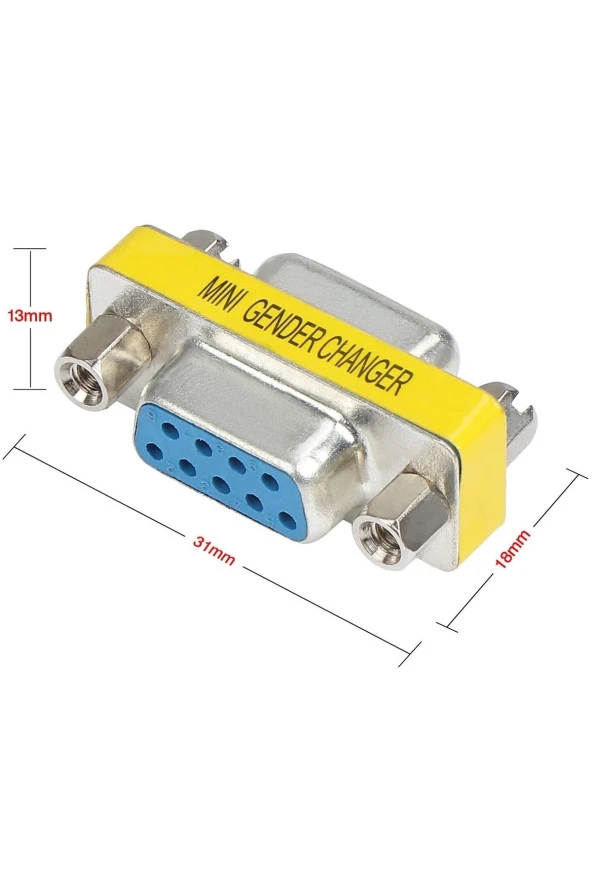 DB9 Dişi Dişi Rs232 Dönüştürücü Seri Kablo Ara Uzatma RS 232 Dişi 9 Pin - 3