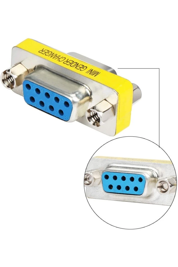 DB9 Dişi Dişi Rs232 Dönüştürücü Seri Kablo Ara Uzatma RS 232 Dişi 9 Pin - 5