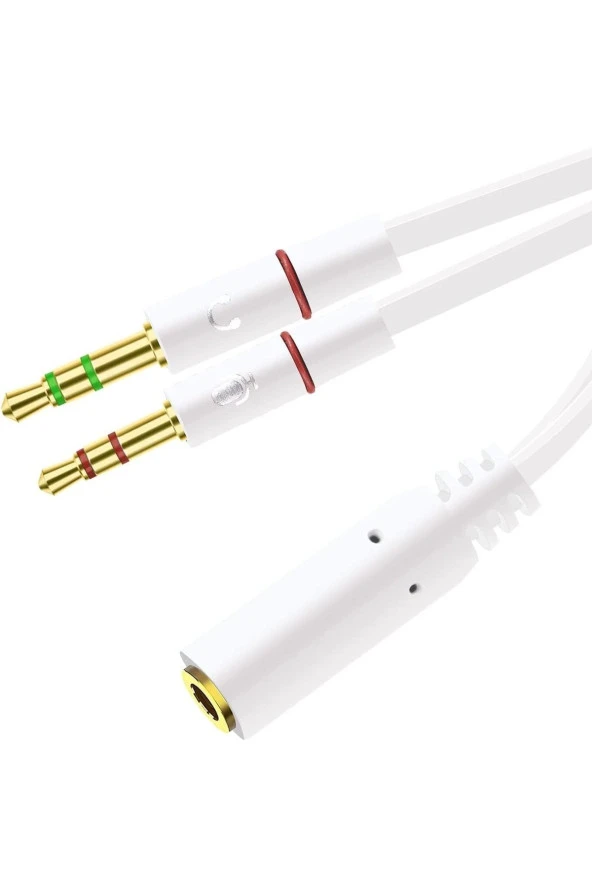 3.5mm Kulaklık Mikrofon Ayırıcı Kablo Aparat 3.5mm Dişi 2x3.5mm Erkek Kulaklık Mic Audio Y Splitter - Resim 2