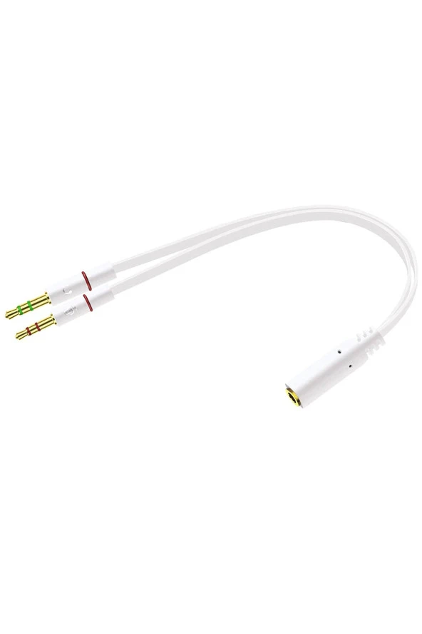 3.5mm Kulaklık Mikrofon Ayırıcı Kablo Aparat 3.5mm Dişi 2x3.5mm Erkek Kulaklık Mic Audio Y Splitter - Resim 5