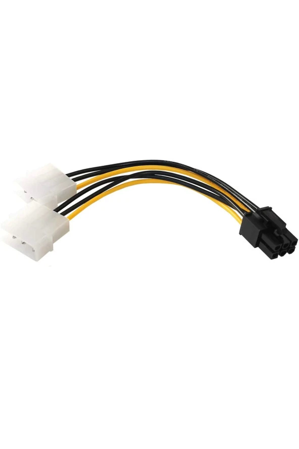 6 Pin - Dual 4 Pin Molex Ide Güç Kablosu 6pin Pcı Express 2 X 4 Pin Molex Lp4 Power Kablo 6 Pinmolex ürün görseli 1
