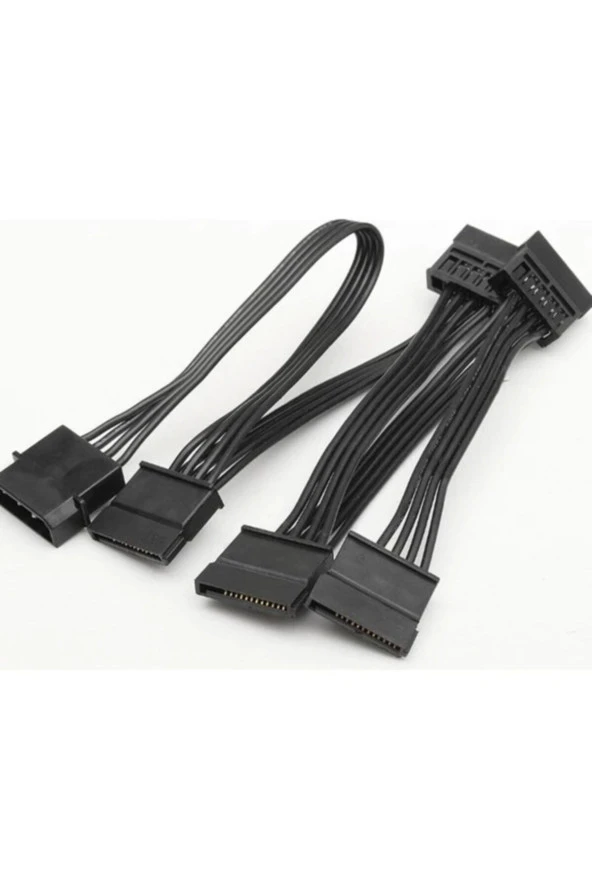4 Pin Molex To 5 Sata Güç Kablosu Ide 4 Pin To 5 Port Sata Power Hdd Güç Çoklayıcı Kablosu 60 Cm
