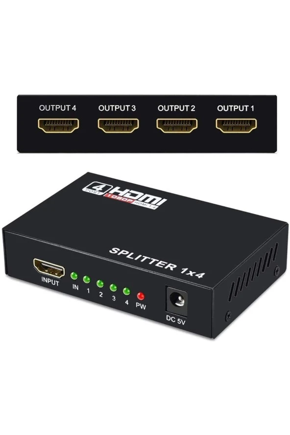 4 Port Hdmi Çoğaltıcı Hdmı Splitter 1 Giriş 4 Çıkış Hdmi Çoklayıcı 4 Ekran Full Ultra Hd 1080p - Resim 4