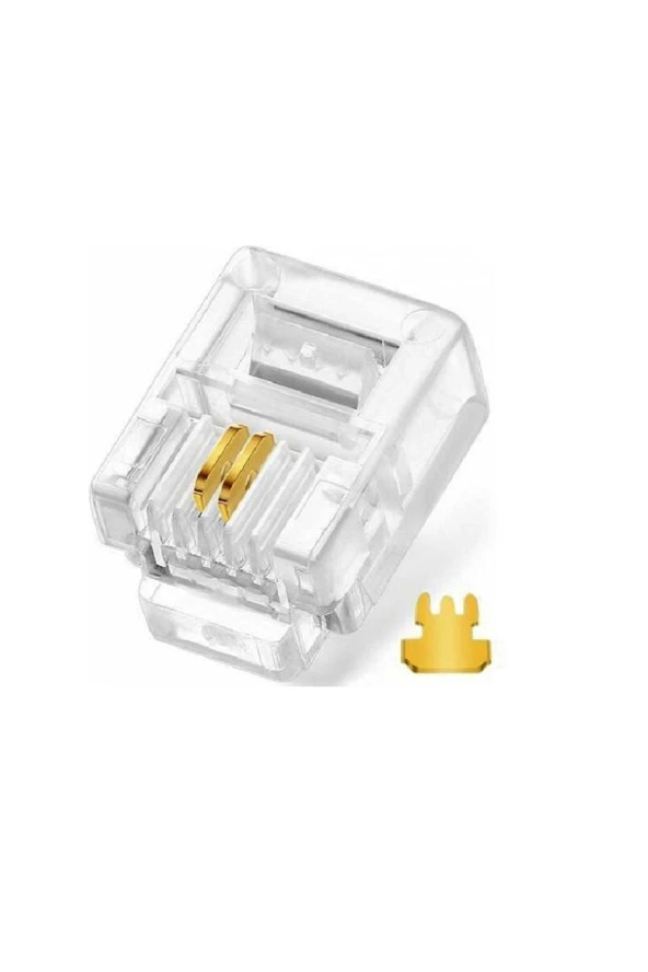 100 Adet Rj 11 2pin Jak 6p2c Telefon Kablosu Için Konnektör 100 Adet Cat3 Plug Rj11