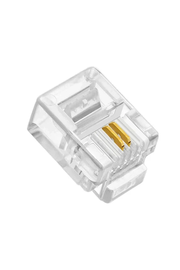 100 Adet Rj 11 2pin Jak 6p2c Telefon Kablosu Için Konnektör 100 Adet Cat3 Plug Rj11 - 2