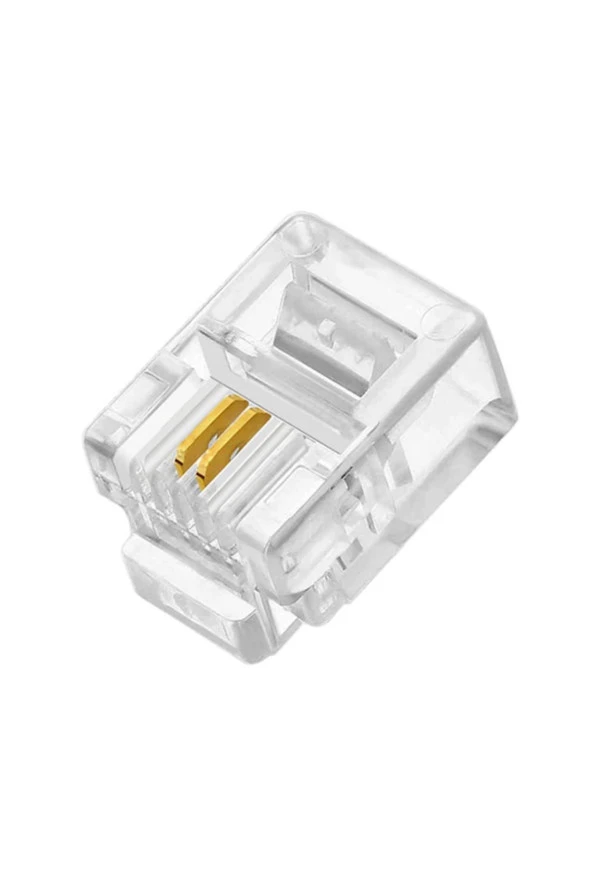 100 Adet Rj 11 2pin Jak 6p2c Telefon Kablosu Için Konnektör 100 Adet Cat3 Plug Rj11 - 3